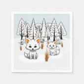 poolvossen-winterlandschap servet (Voorkant)