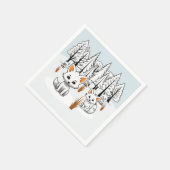 poolvossen-winterlandschap servet (Hoek)