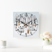 poolvossen-winterlandschap vierkante klok (Huis)