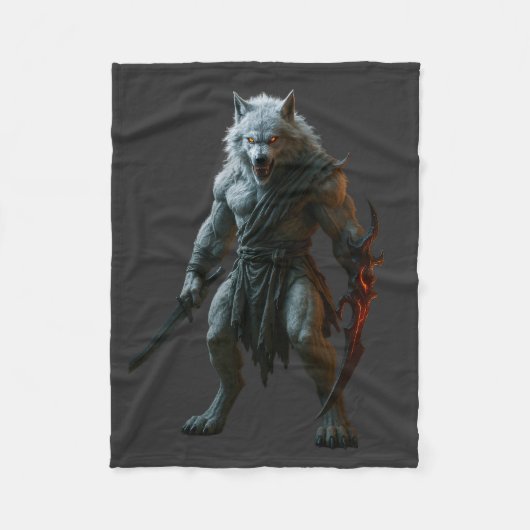 Poolwolf Fleece Deken (Voorkant)