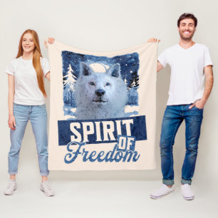 Poolwolf Geest van Vrijheid Natuurontwerp Fleece Deken