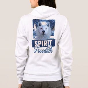 Poolwolf Geest van Vrijheid Natuurontwerp Hoodie