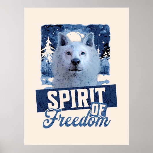 Poolwolf Geest van Vrijheid Natuurontwerp Poster (Voorkant)