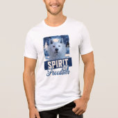Poolwolf Geest van Vrijheid Natuurontwerp Tri-Blend Shirt (Voorkant)
