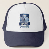 Poolwolf Geest van Vrijheid Natuurontwerp Trucker Pet (Voorkant)