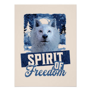Poolwolf Geest van Vrijheid Wilde Ontwerpen Perfect Poster