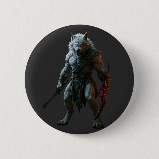 Poolwolf Ronde Button 5,7 Cm (Voorkant)