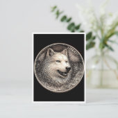 Poolwolf. Zwervernikkelmunt. Briefkaart (Staand voorkant)