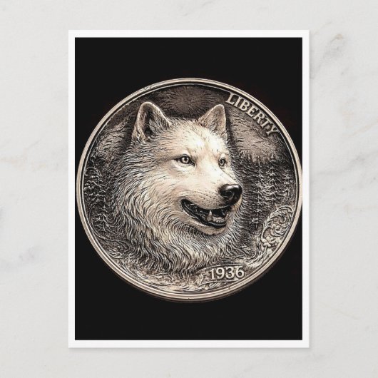 Poolwolf. Zwervernikkelmunt. Briefkaart (Voorkant)