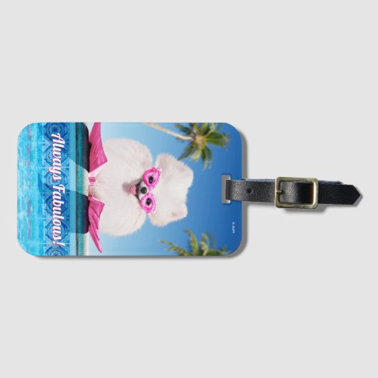 Poolzijdehond in veters bagagelabel (Voorkant (horizontaal))