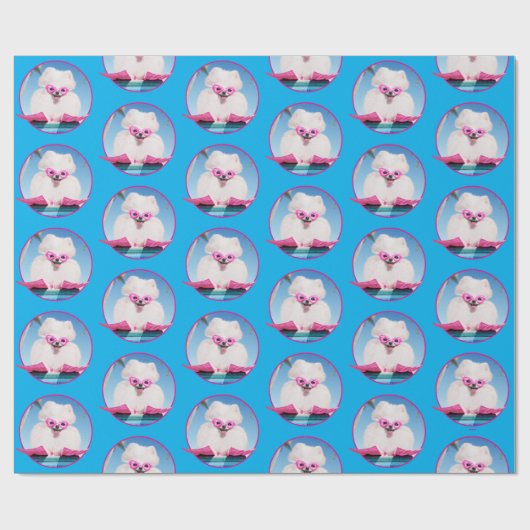 Poolzijdehond in veters cadeaupapier (Vlak)