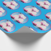 Poolzijdehond in veters cadeaupapier (Hoek)