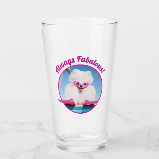 Poolzijdehond in veters glas (Voorkant)