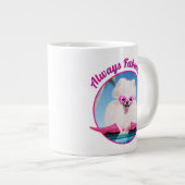 Poolzijdehond in veters grote koffiekop (Voorkant rechts)