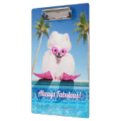 Poolzijdehond in veters klembord (Links)