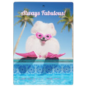 Poolzijdehond in veters klembord (Achterkant)