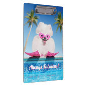 Poolzijdehond in veters klembord (Rechts)