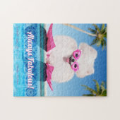 Poolzijdehond in veters legpuzzel (Horizontaal)