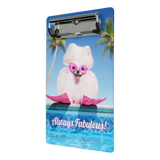 Poolzijdehond in veters mini klembord (Angled2)