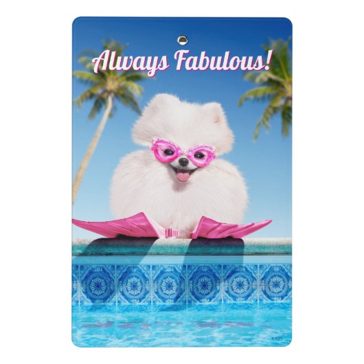 Poolzijdehond in veters mini klembord (Achterkant)