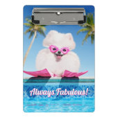 Poolzijdehond in veters mini klembord (Voorkant)