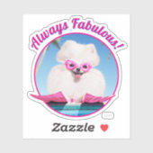 Poolzijdehond in veters sticker (Vel)