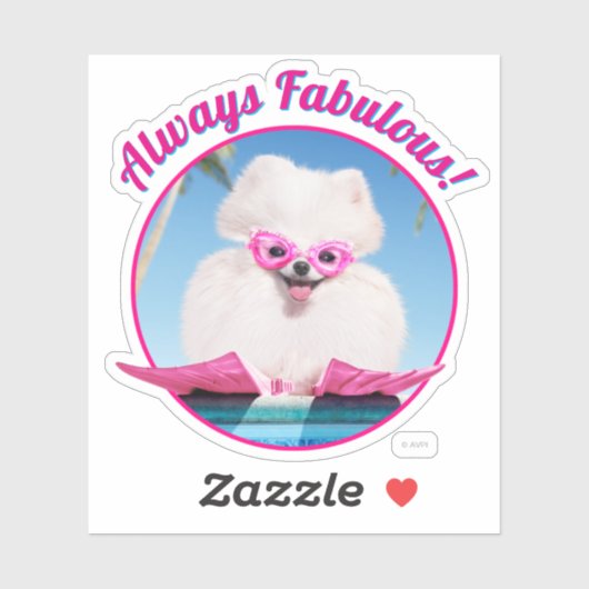 Poolzijdehond in veters sticker (Vel)