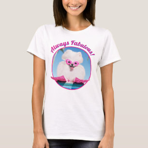 Poolzijdehond in veters t-shirt