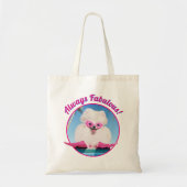 Poolzijdehond in veters tote bag (Voorkant)