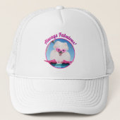 Poolzijdehond in veters trucker pet (Voorkant)