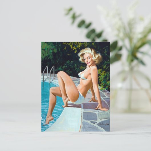 Poolzijkant omhoog briefkaart (Staand voorkant)