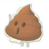 Poooo!!! - Kawaii poep Sticker (Voorkant)