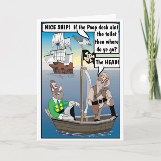 POOP AAN DE HOOFD JOKE. KAART (Voorkant)