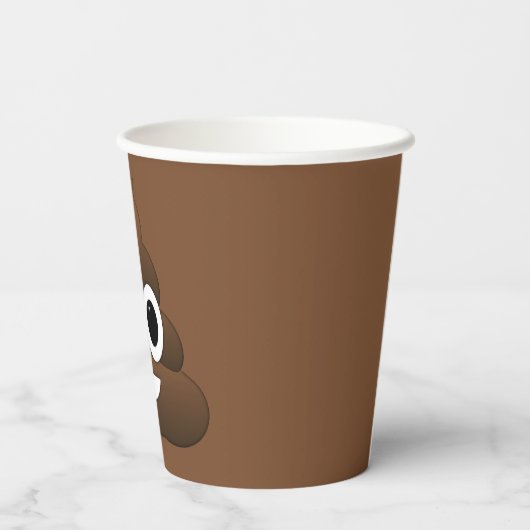 Poop Emoji 8oz Paper Cup Papieren Bekers (Achterkant)