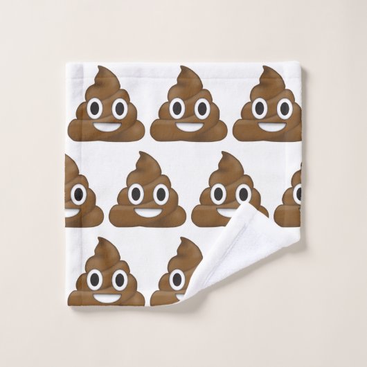 Poop emoji bad handdoek (Wasdoekje)