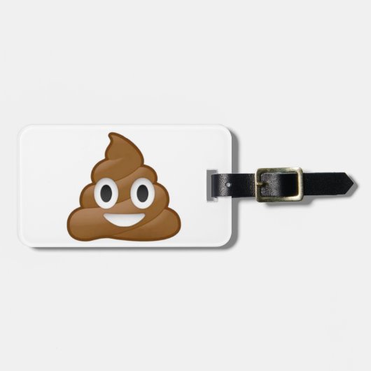 Poop emoji bagagelabel (Voorkant horizontaal)
