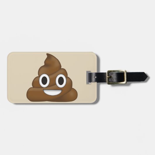 Poop Emoji Bagagelabel (Voorkant horizontaal)