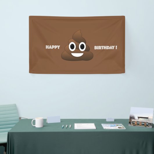 Poop Emoji Birthday Banner (Beurs)