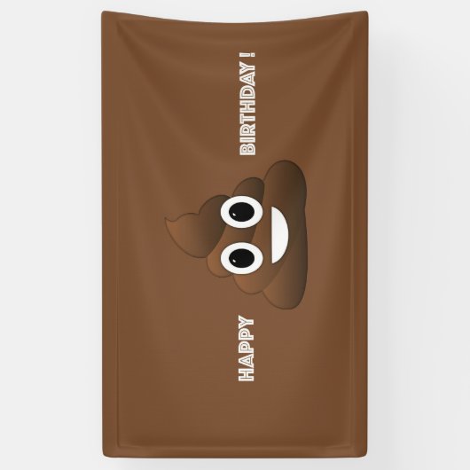 Poop Emoji Birthday Banner (Verticaal)