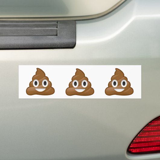 Poop emoji bumpersticker (Op auto)