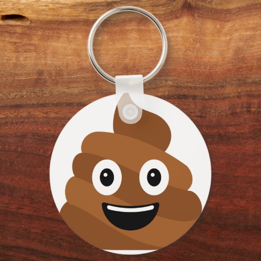 Poop Emoji Button Sleutelhanger (Voorkant)