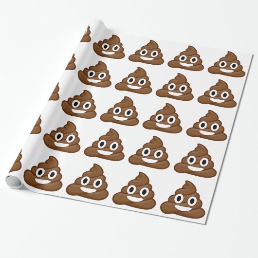poop emoji cadeaupapier (Uitgerold)