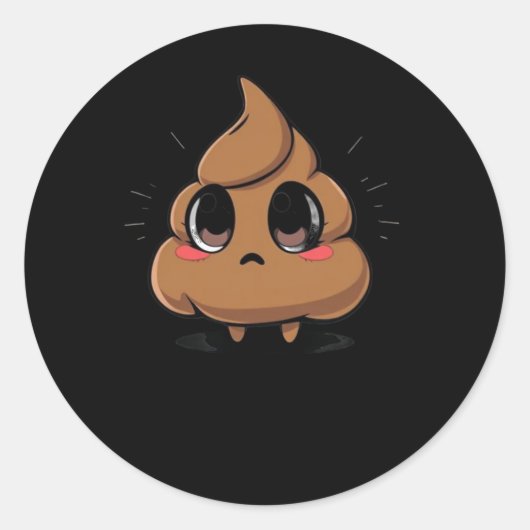 Poop Emoji Chibi Sticker (Voorkant)