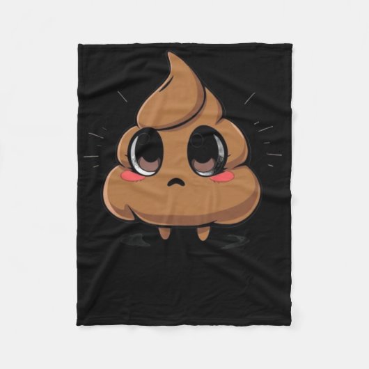 Poop Emoji Chibi Sticker Fleece Deken (Voorkant)