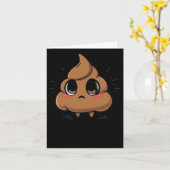 Poop Emoji Chibi Sticker Kaart (Gele Bloem)