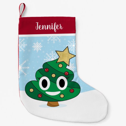 Poop Emoji Christmas Stocking Kleine Kerstsok (Voorkant)