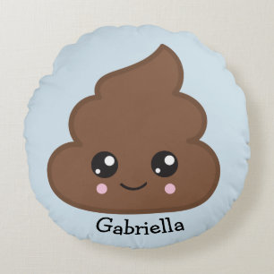 Poop Emoji Decorative Round Sierkussen Rond Kussen