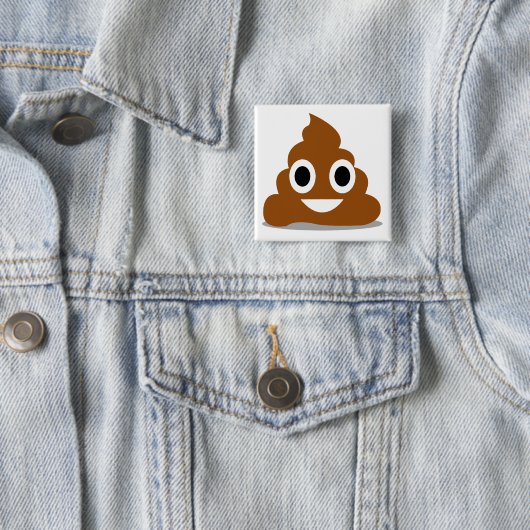 Poop Emoji Emoticon Funny Button Badge (In situ)