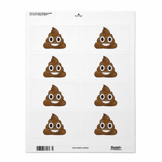 Poop Emoji Etiket (Full Sheet)