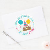 Poop Emoji Funny Birthday Party Hartelijk dank voo Ronde Sticker (Envelop)